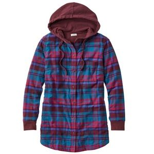 Women's L.L. Bean BeanFlex All-Season Flannel Shirt, Lined Hoodie